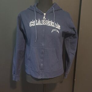 Chargers Women's Navy Blue Zip-Up Hoodie
